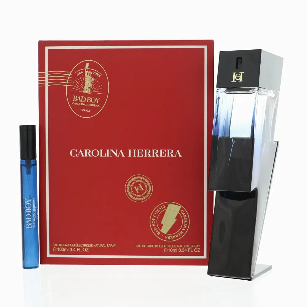 Bad Boy Cobalt 2 pc Gift Set by Carolina Herrera 3.4 oz EDP Spray for Men