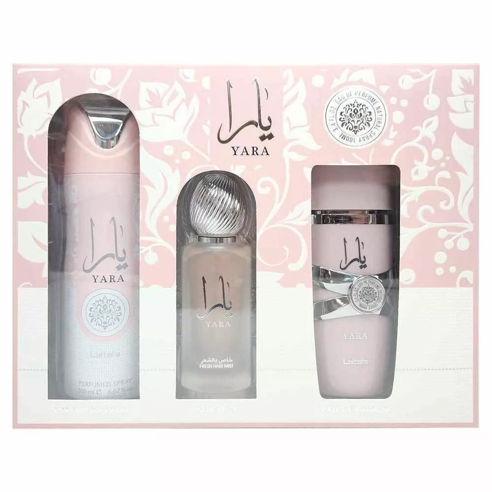 Yara 3 pc Gift Set by Lattafa Perfumes 3.4 oz EDP Spray for Women