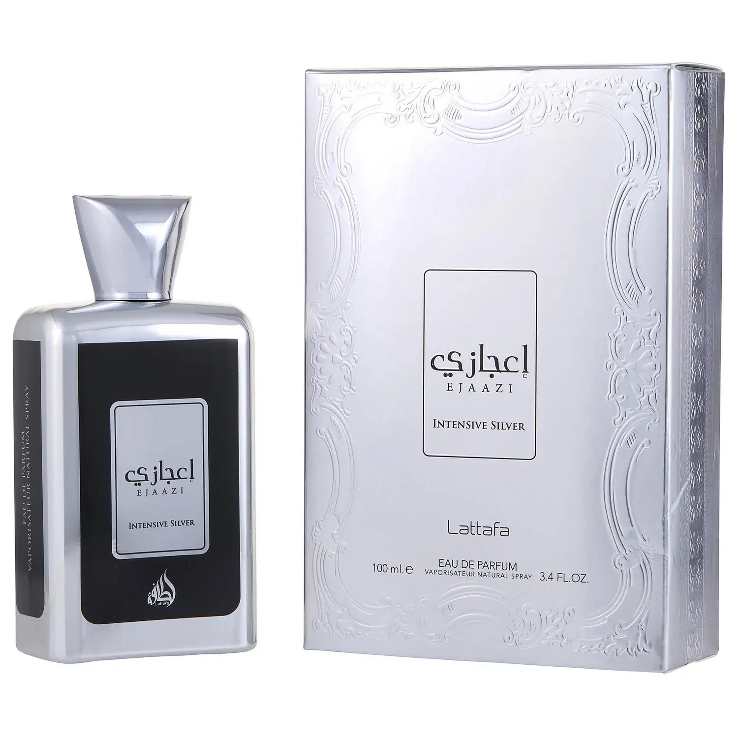 Ejaazi Intensive Silver by Lattafa Perfumes 3.4 oz EDP Spray U