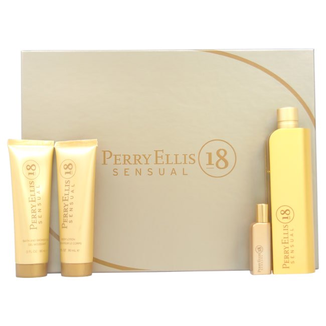 Perry Ellis 18 Sensual by Perry Ellis for Women - 4 Pc Gift Set 3.4 oz EDP Spray