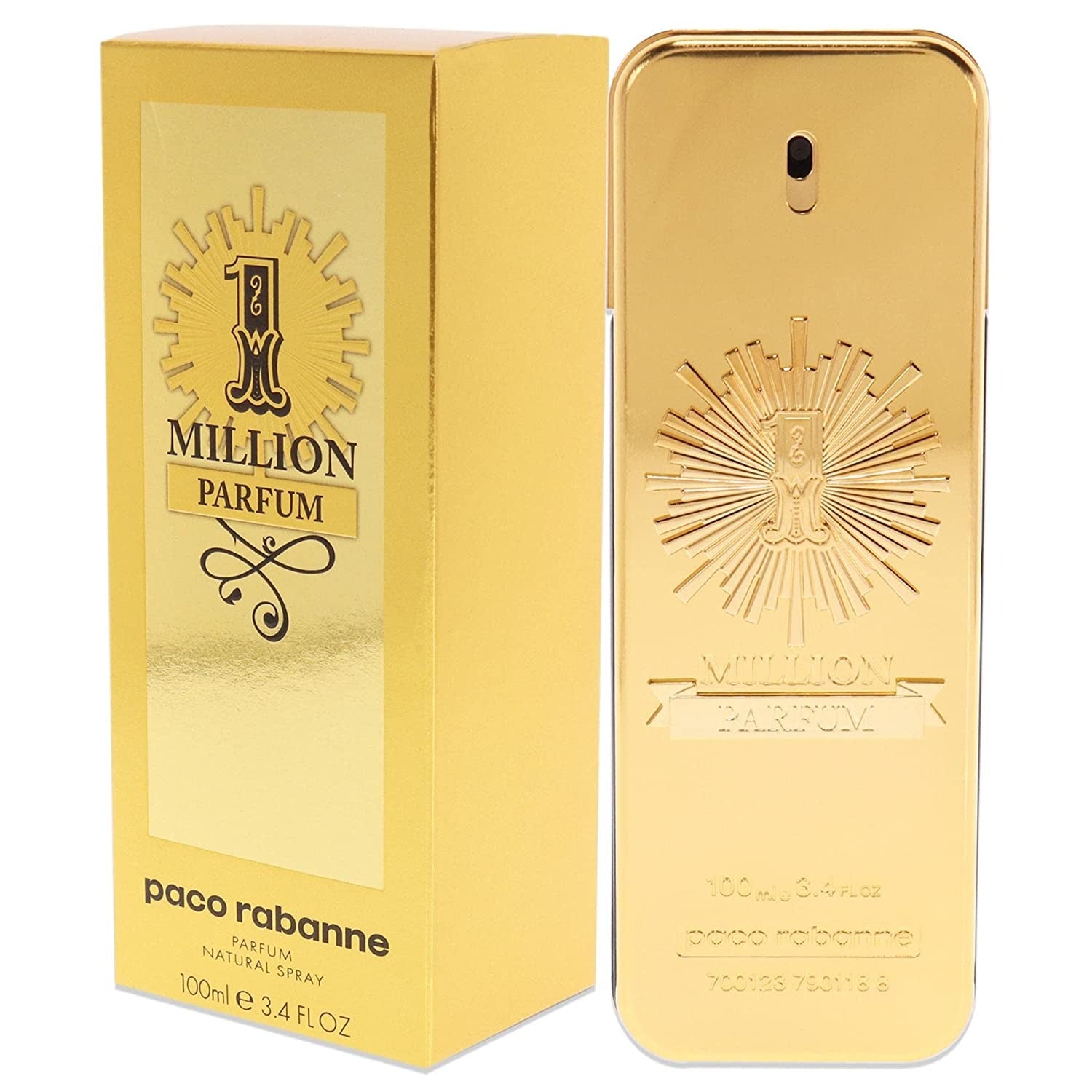 1 Million Parfum by Paco Rabanne 3.4 oz Parfum Spray for Men
