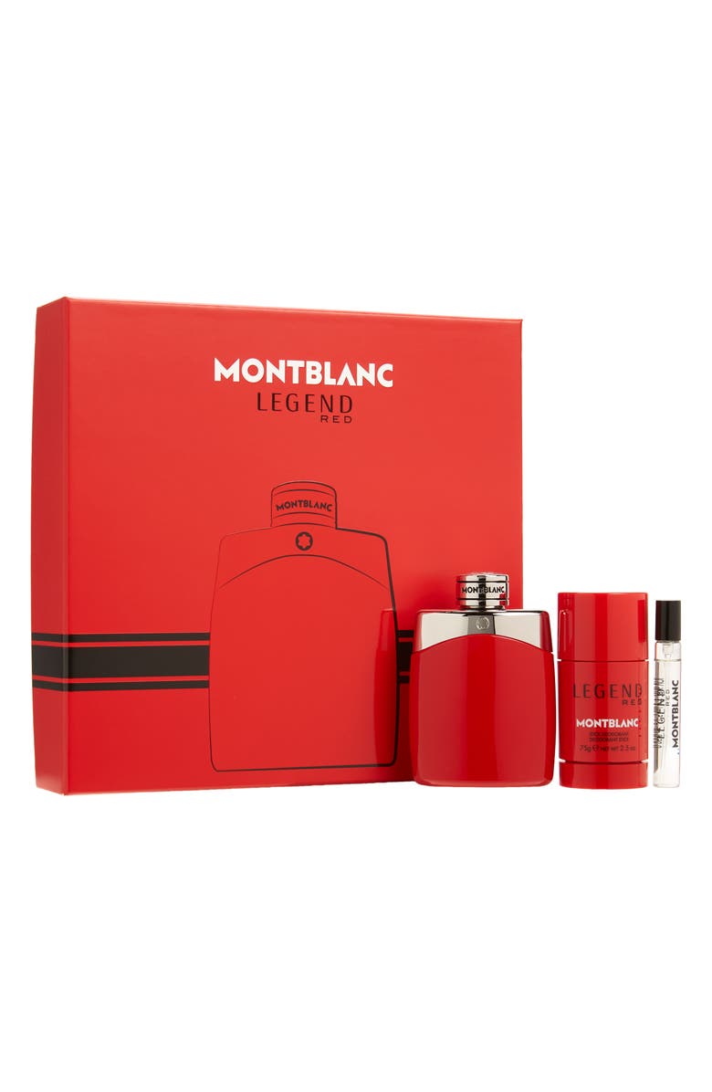 Mont Blanc Legend Red for Men 3 pc Set 3.3 oz EDP Spray + 7.5 ml Mini + 2.5 oz Deo
